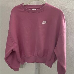 Nike Rose Pink Crewneck Sweatshirt with White Logo
